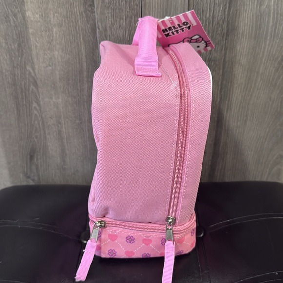 New Hello Kitty Lunch Sack Bag Or Cloth Box Pastel Pink Hearts & Floral With Tag - Picture 5 of 9